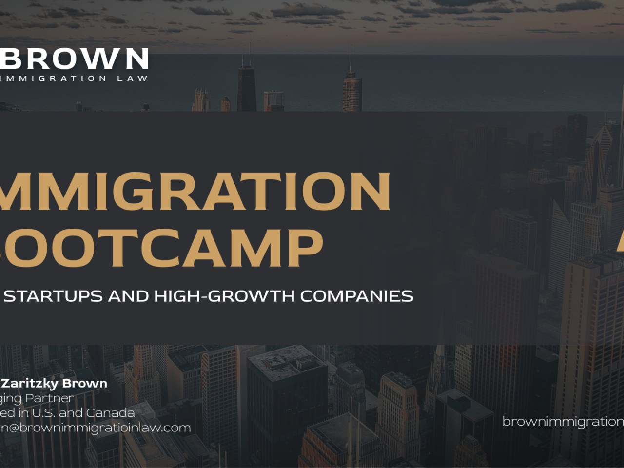 Immigration Bootcamp for startups, scale-ups, and high-growth companies, featuring presenter David Brown.